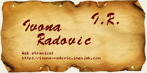 Ivona Radović vizit kartica